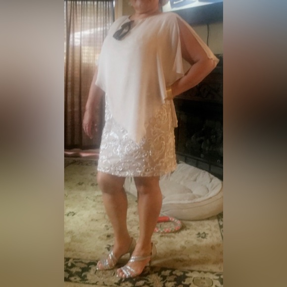 SD Collection Women's 1 Pc Sleeveless Chiffon Overlay Soutache Dress. Size 10 - Picture 7 of 14